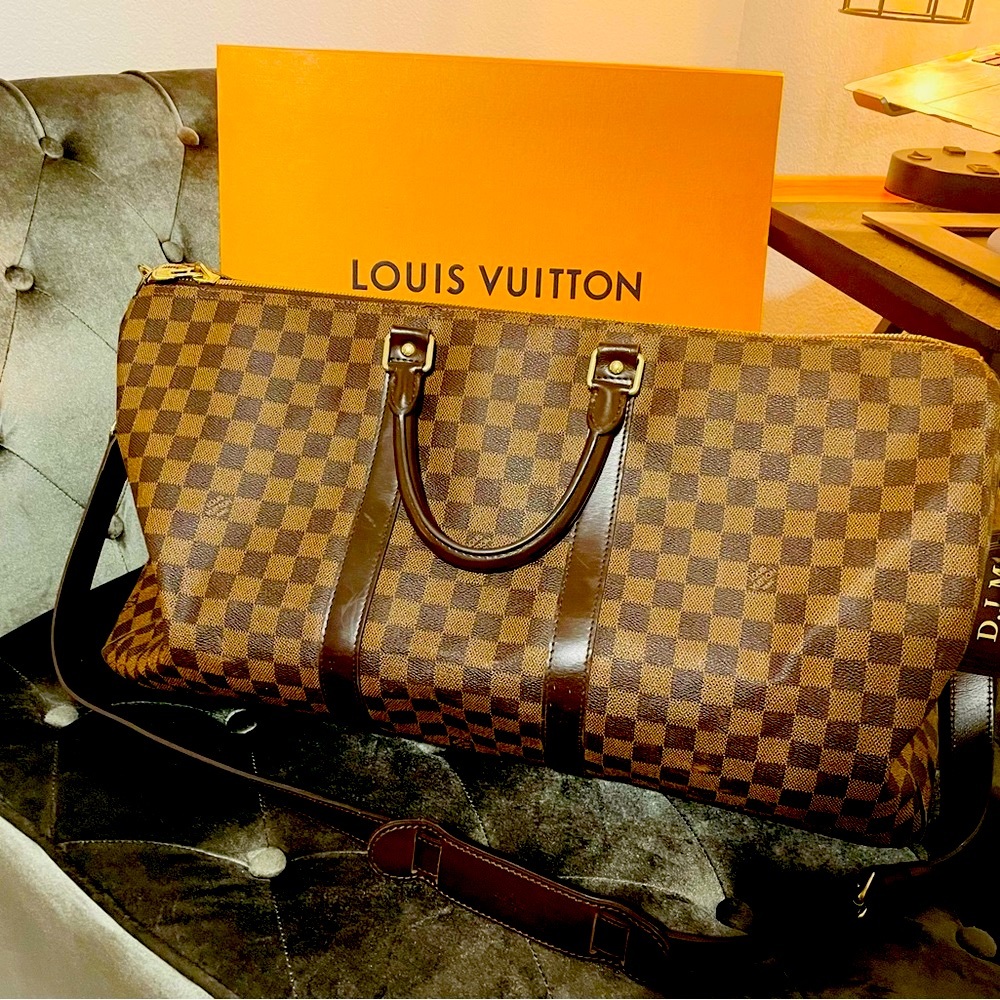 AUTHENTIC LV KEEPALL 55 DAMIER BANDOUIERE BAG